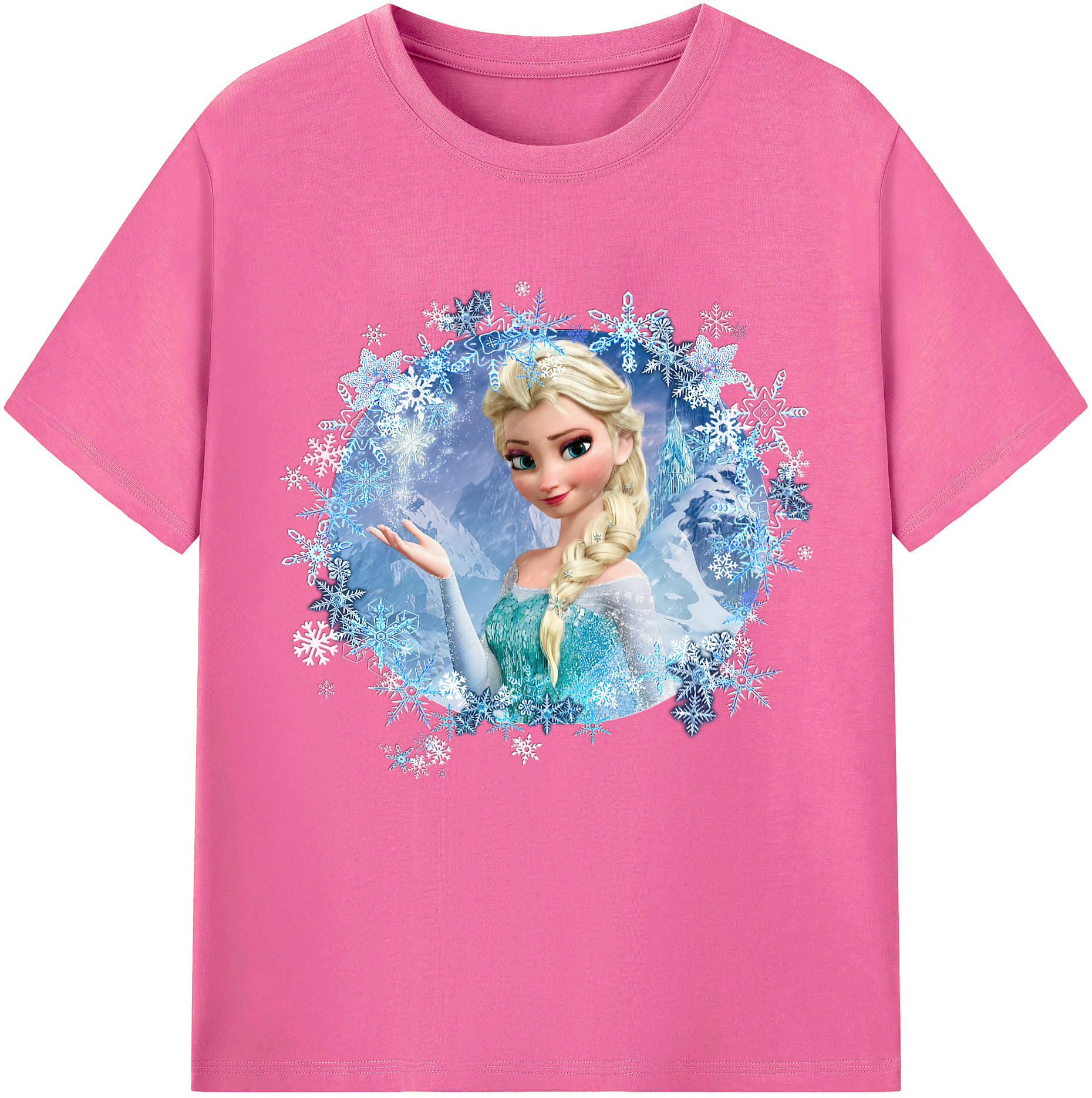 （画像用） アナと雪の女王 アンナ エルサ Frozen Anna Elsa レディースカジュアルプリントTシャツ（綿100％）